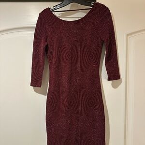 Trixxi Sparkle Wine Backless Sheath Dress